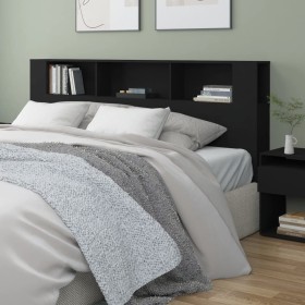 Mueble cabecero negro 200x18,5x104,5 cm de vidaXL, Cabeceros y pies de cama - Ref: Foro24-811953, Precio: 86,74 €, Descuento: %