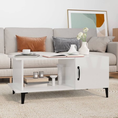 Glossy white plywood coffee table 90x50x40 cm by vidaXL, Coffee table - Ref: Foro24-812759, Price: 46,15 €, Discount: %