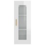 Glossy white hanging wall cabinet 34.5x34x90 cm by vidaXL, Sideboards - Ref: Foro24-812453, Price: 47,78 €, Discount: %