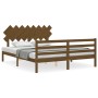 Estructura de cama con cabecero madera marrón miel 160x200 cm de vidaXL, Camas y somieres - Ref: Foro24-3195299, Precio: 158,...