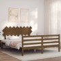 Estructura de cama con cabecero madera marrón miel 160x200 cm de vidaXL, Camas y somieres - Ref: Foro24-3195299, Precio: 158,...