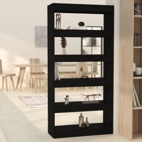 Black engineered wood shelf/divider 80x30x166 cm by vidaXL, Bookcases and shelves - Ref: Foro24-811719, Price: 77,28 €, Disco...