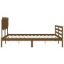 Estructura de cama con cabecero madera marrón miel 160x200 cm de vidaXL, Camas y somieres - Ref: Foro24-3195299, Precio: 158,...