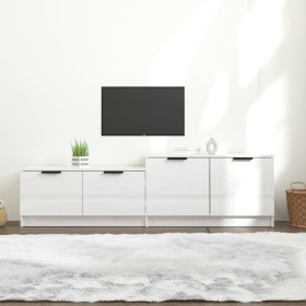 Glossy white plywood TV cabinet 158.5x36x45 cm by vidaXL, TV Furniture - Ref: Foro24-811490, Price: 68,99 €, Discount: %