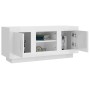 Mueble de TV madera contrachapada blanco brillo 102x35x45 cm de vidaXL, Muebles TV - Ref: Foro24-811796, Precio: 69,24 €, Des...