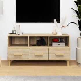 Oak-colored plywood TV cabinet 102x36x50 cm by vidaXL, TV Furniture - Ref: Foro24-812603, Price: 73,99 €, Discount: %