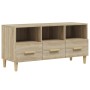 Oak-colored plywood TV cabinet 102x36x50 cm by vidaXL, TV Furniture - Ref: Foro24-812603, Price: 74,21 €, Discount: %