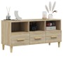 Oak-colored plywood TV cabinet 102x36x50 cm by vidaXL, TV Furniture - Ref: Foro24-812603, Price: 74,21 €, Discount: %