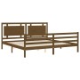 Estructura cama y cabecero madera maciza marrón miel 200x200 cm de vidaXL, Camas y somieres - Ref: Foro24-3194074, Precio: 18...