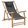 Silla de playa de bambú y lona gris oscuro de vidaXL, Sillas de jardín - Ref: Foro24-318595, Precio: 73,85 €, Descuento: %