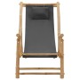 Silla de playa de bambú y lona gris oscuro de vidaXL, Sillas de jardín - Ref: Foro24-318595, Precio: 73,85 €, Descuento: %