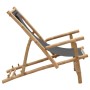 Bamboo and Dark Gray Canvas Beach Chair by vidaXL, Garden chairs - Ref: Foro24-318595, Price: 74,99 €, Discount: %