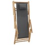 Silla de playa de bambú y lona gris oscuro de vidaXL, Sillas de jardín - Ref: Foro24-318595, Precio: 73,85 €, Descuento: %