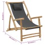 Bamboo and Dark Gray Canvas Beach Chair by vidaXL, Garden chairs - Ref: Foro24-318595, Price: 74,99 €, Discount: %