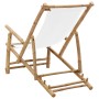 Bamboo and cream white canvas beach chair by vidaXL, Garden chairs - Ref: Foro24-318594, Price: 52,83 €, Discount: %