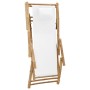 Silla de playa de bambú y lona blanco crema de vidaXL, Sillas de jardín - Ref: Foro24-318594, Precio: 52,99 €, Descuento: %