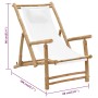 Silla de playa de bambú y lona blanco crema de vidaXL, Sillas de jardín - Ref: Foro24-318594, Precio: 52,83 €, Descuento: %