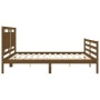 Honey brown solid wood bed frame and headboard 200x200 cm by vidaXL, Beds and slatted bases - Ref: Foro24-3194074, Price: 179...