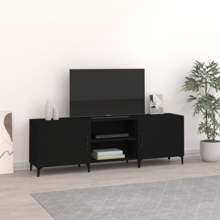 Black engineered wood TV cabinet 150x30x50 cm by vidaXL, TV Furniture - Ref: Foro24-812628, Price: 106,89 €, Discount: %