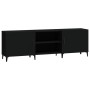 Black engineered wood TV cabinet 150x30x50 cm by vidaXL, TV Furniture - Ref: Foro24-812628, Price: 106,89 €, Discount: %