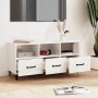 Mueble de TV madera contrachapada blanco brillo 102x35x50 cm de vidaXL, Muebles TV - Ref: Foro24-812615, Precio: 61,03 €, Des...