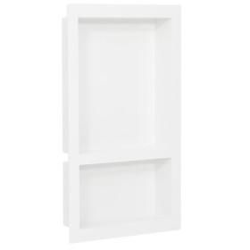 Shower niche with 2 glossy white compartments 41x51x10 cm by vidaXL, Shower walls and screens - Ref: Foro24-151398, Price: 67...