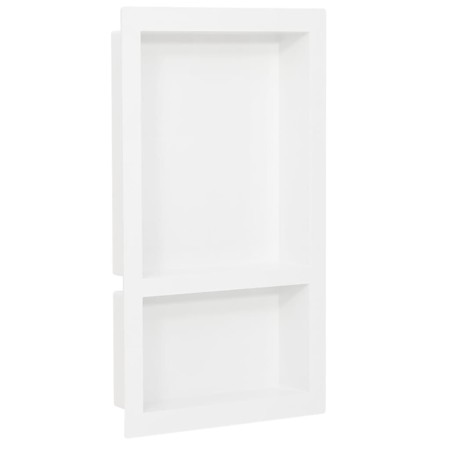 Shower niche with 2 glossy white compartments 41x51x10 cm by vidaXL, Shower walls and screens - Ref: Foro24-151398, Price: 74...