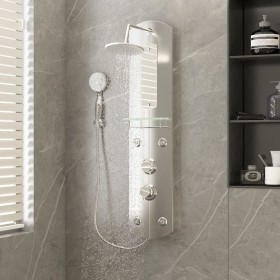 Shower panel 25x43x110 cm silver by vidaXL, Jet nozzles for bathtubs and showers - Ref: Foro24-151421, Price: 180,00 €, Disco...