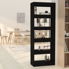 Estantería/divisor madera de ingeniería negro 60x30x166 cm de vidaXL, Librerías y estanterías - Ref: Foro24-811674, Precio: 7...