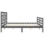 Gray solid wood bed frame with headboard 200x200 cm by vidaXL, Beds and slatted bases - Ref: Foro24-3194983, Price: 164,38 €,...