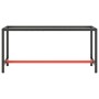 Matte black and red metal workbench structure 170x50x79cm by vidaXL, Table legs - Ref: Foro24-151452, Price: 88,37 €, Discoun...