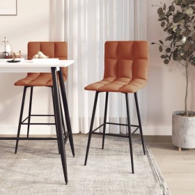 Kitchen stool 2 units light brown synthetic leather by vidaXL, Kitchen stools - Ref: Foro24-338645, Price: 107,99 €, Discount: %