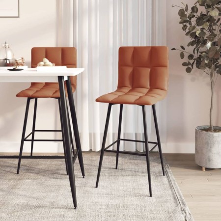 Kitchen stool 2 units light brown synthetic leather by vidaXL, Kitchen stools - Ref: Foro24-338645, Price: 107,65 €, Discount: %