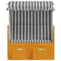 Silla playa Strandkorb dosel ratán sintético madera blanco gris de vidaXL, Tumbonas - Ref: Foro24-318654, Precio: 201,53 €, D...