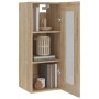 Armario colgante de pared roble Sonoma 34,5x34x90 cm de vidaXL, Aparadores - Ref: Foro24-812459, Precio: 58,91 €, Descuento: %