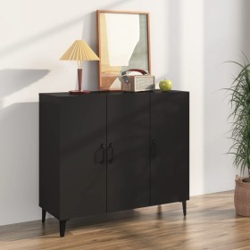 Black engineered wood sideboard 90x34x80 cm by vidaXL, Sideboards - Ref: Foro24-812502, Price: 91,89 €, Discount: %