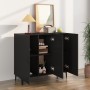 Black engineered wood sideboard 90x34x80 cm by vidaXL, Sideboards - Ref: Foro24-812502, Price: 91,89 €, Discount: %