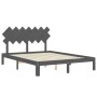 Estructura de cama matrimonio con cabecero madera maciza gris de vidaXL, Camas y somieres - Ref: Foro24-3193733, Precio: 156,...