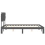 Estructura de cama matrimonio con cabecero madera maciza gris de vidaXL, Camas y somieres - Ref: Foro24-3193733, Precio: 156,...