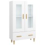 Aparador de madera contrachapada blanco brillante 70x31x115cm de vidaXL, Aparadores - Ref: Foro24-812552, Precio: 94,99 €, De...