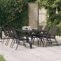 Steel and black glass garden table 180x80x70 cm by vidaXL, Garden tables - Ref: Foro24-318769, Price: 185,07 €, Discount: %