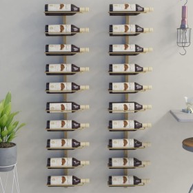 Wall wine rack for 10 bottles 2 units gold metal by vidaXL, Wine racks - Ref: Foro24-340907, Price: 108,33 €, Discount: %