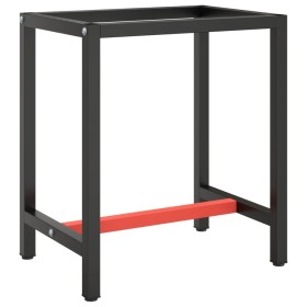 Matte black and red metal workbench structure 70x50x79cm by vidaXL, Table legs - Ref: Foro24-151449, Price: 80,57 €, Discount: %