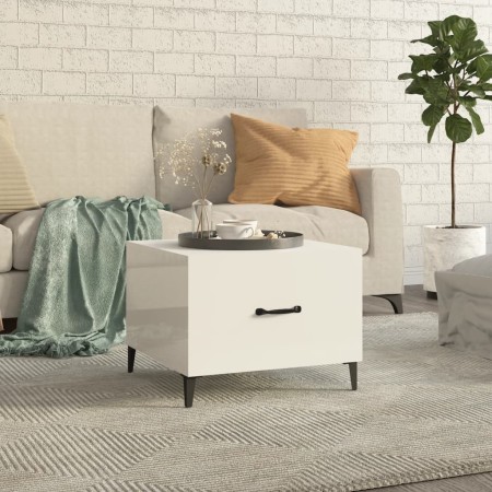 Coffee table with glossy white metal legs 50x50x40 cm by vidaXL, Coffee table - Ref: Foro24-812738, Price: 44,99 €, Discount: %