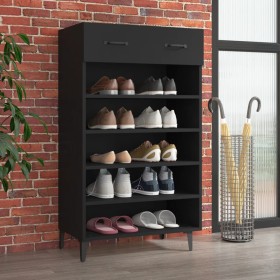 Black plywood shoe cabinet 60x35x105 cm by vidaXL, Shoe racks and shoe organizers - Ref: Foro24-812790, Price: 93,52 €, Disco...