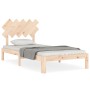 Estructura de cama con cabecero madera maciza 100x200 cm de vidaXL, Camas y somieres - Ref: Foro24-3193716, Precio: 102,84 €,...