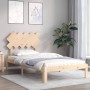 Estructura de cama con cabecero madera maciza 100x200 cm de vidaXL, Camas y somieres - Ref: Foro24-3193716, Precio: 102,84 €,...