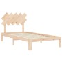 Estructura de cama con cabecero madera maciza 100x200 cm de vidaXL, Camas y somieres - Ref: Foro24-3193716, Precio: 102,84 €,...