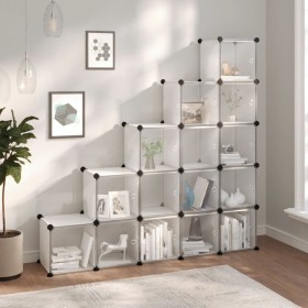 Cube shelving with 15 compartments and transparent PP doors by vidaXL, Shoe racks and shoe organizers - Ref: Foro24-340553, P...