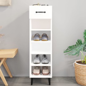 Glossy white plywood shoe cabinet 30x35x105 cm by vidaXL, Shoe racks and shoe organizers - Ref: Foro24-812813, Price: 43,78 €...